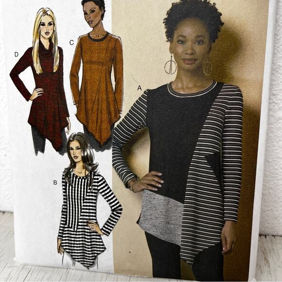 Butterick Sewing Pattern Long sleeve Asymmetrical hemline Tunic size 14-22 - Picture 2 of 6